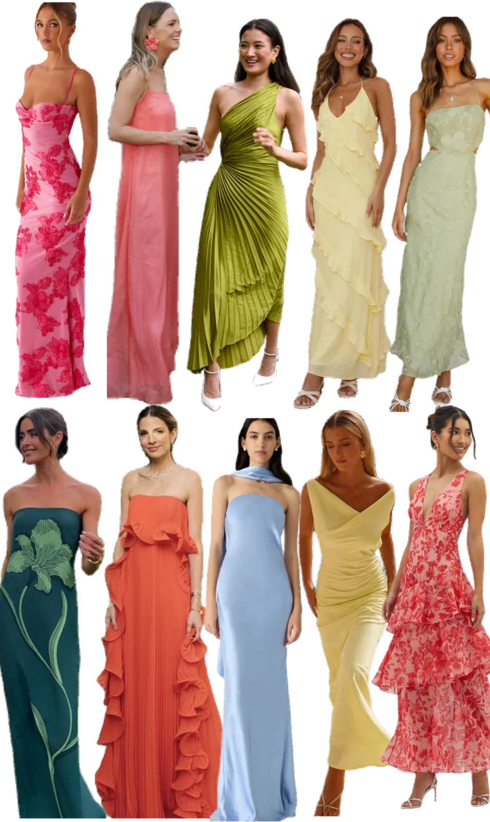 Inspirações de looks para elas: vestidos longos e coloridos